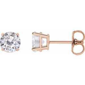 14K Rose Gold 5.5 mm Stuller Lab-Grown Moissanite Earrings