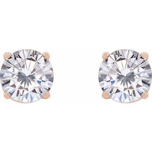 14K Rose 5.5 mm Stuller Lab-Grown Moissanite Earrings