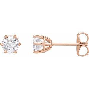 14K Rose Gold 3/4 CTW Lab-Grown Diamond Earrings
