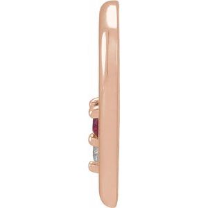 14K Rose Gold Natural Ruby & .015 CT Natural Diamond Heart Pendant