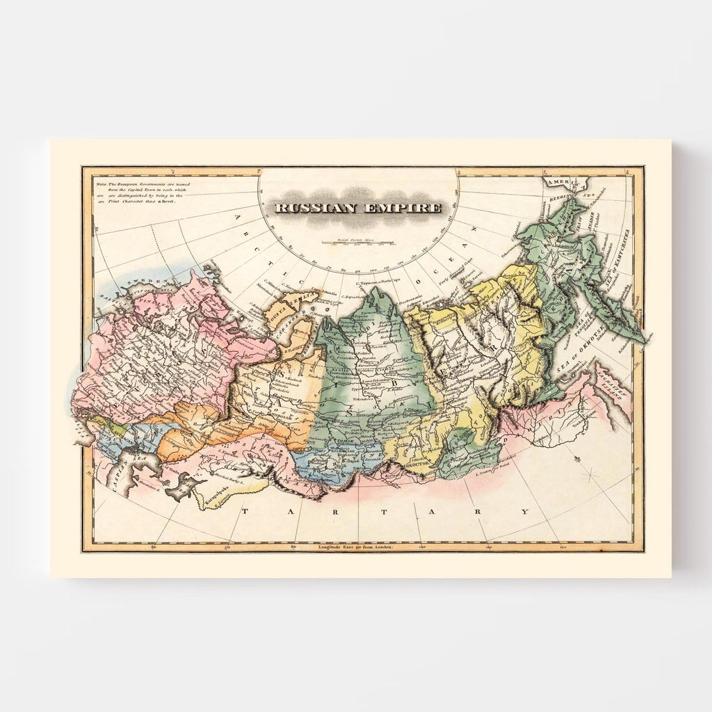 Vintage Map of Russia 1823