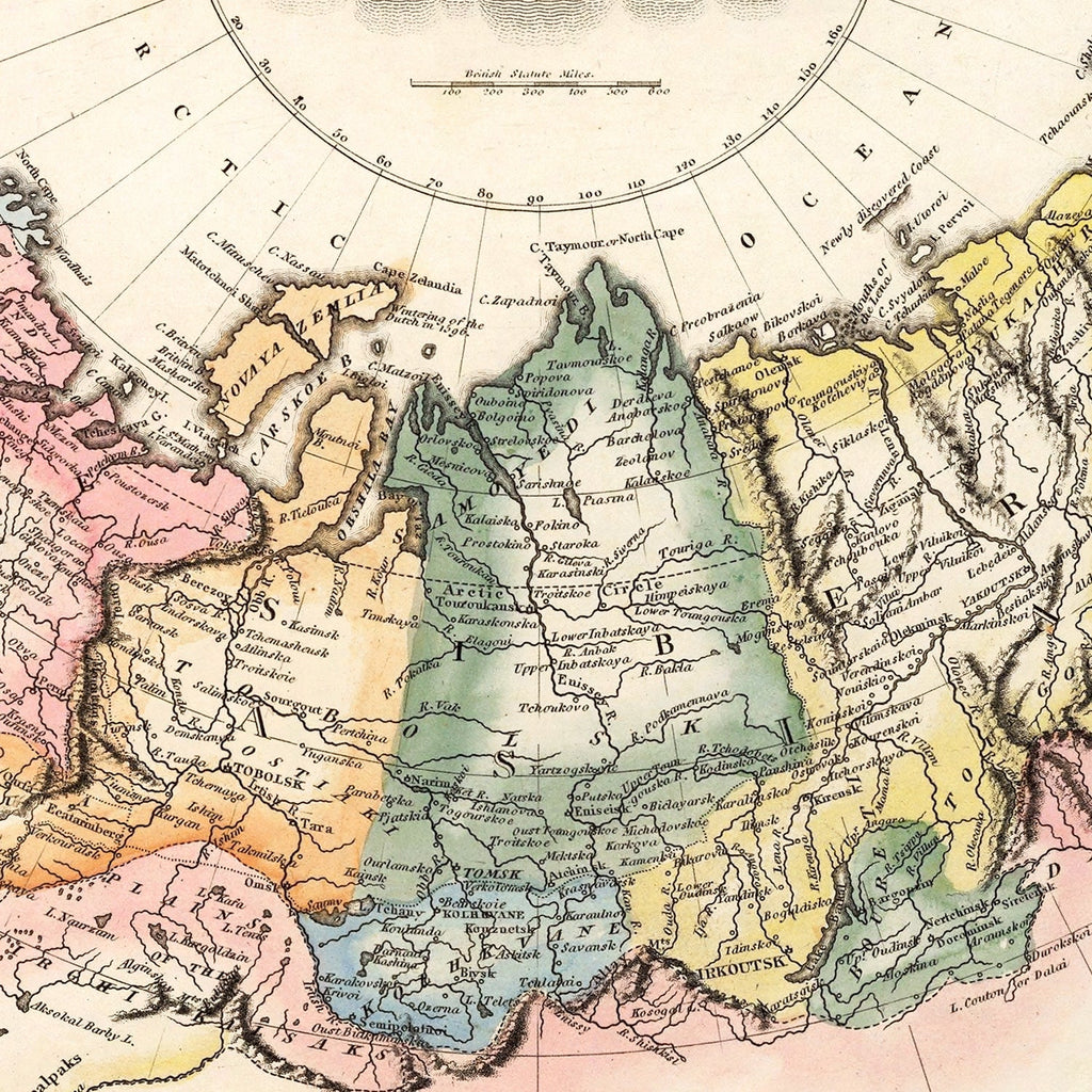 Vintage Map of Russia 1823