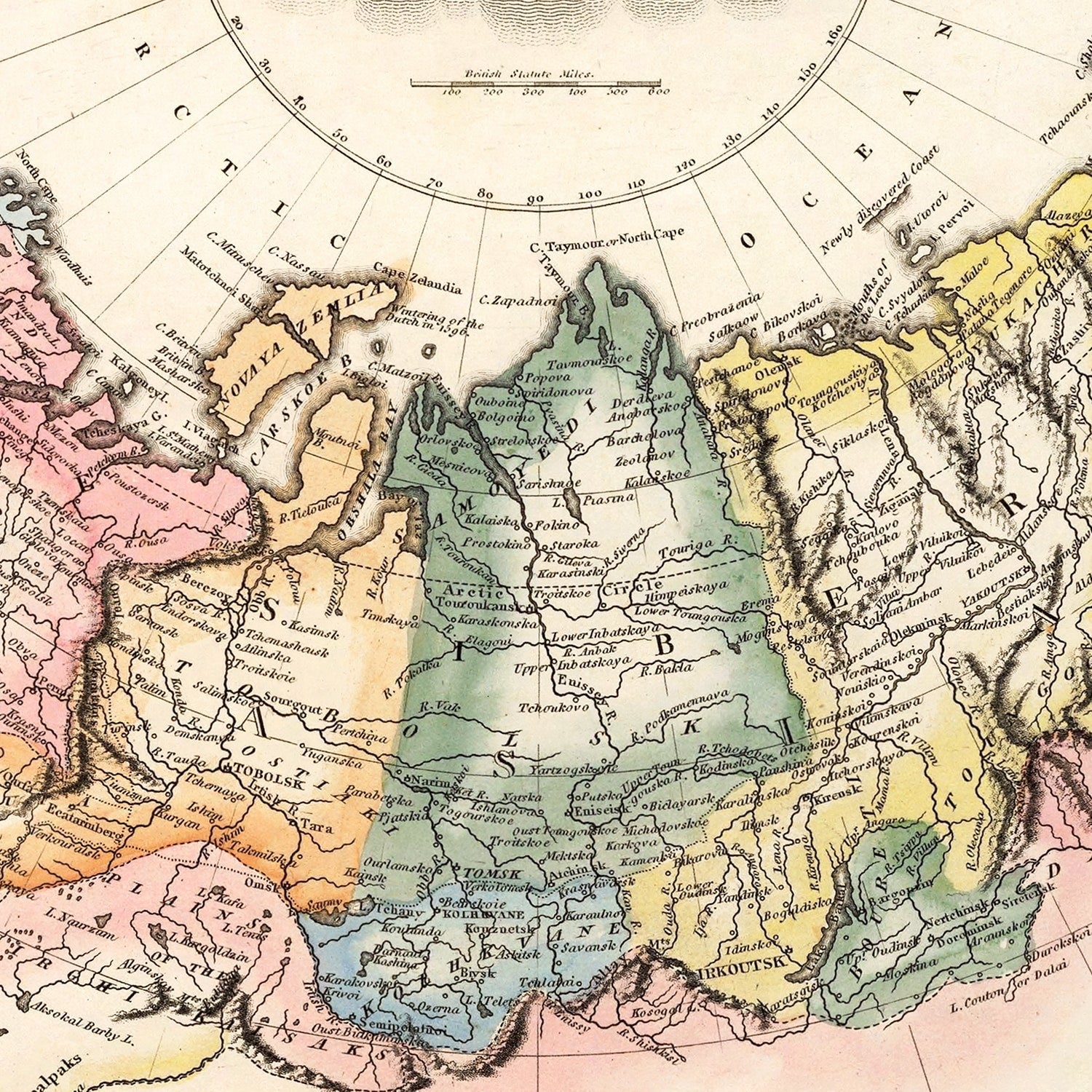 Vintage Map of Russia 1823