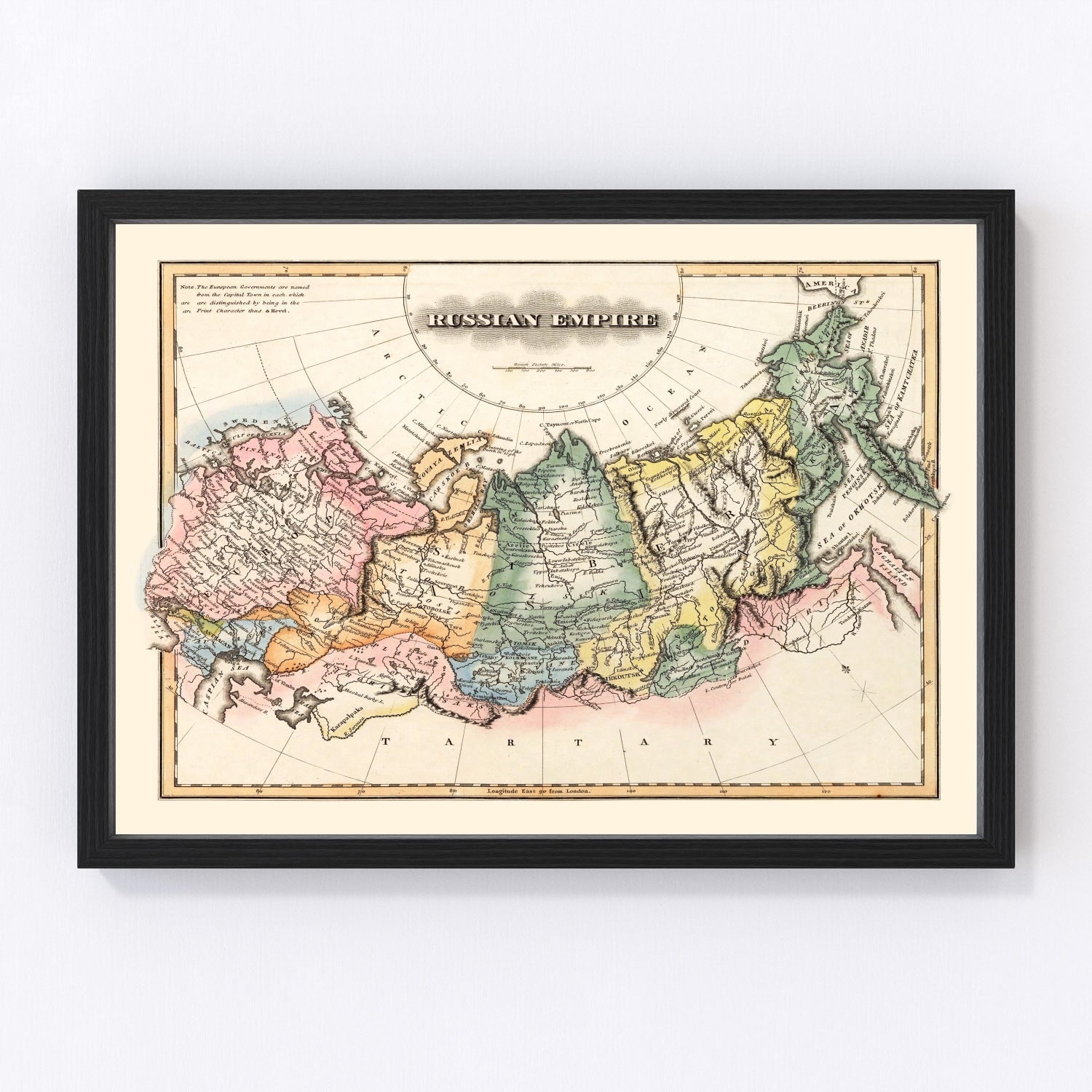 Vintage Map of Russia 1823