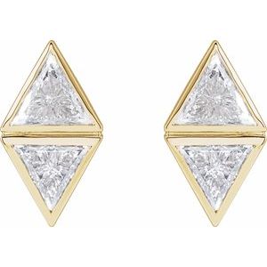 14K Yellow Gold 7/8 CTW Natural Diamond Two-Stone Bezel-Set Earrings – image 2