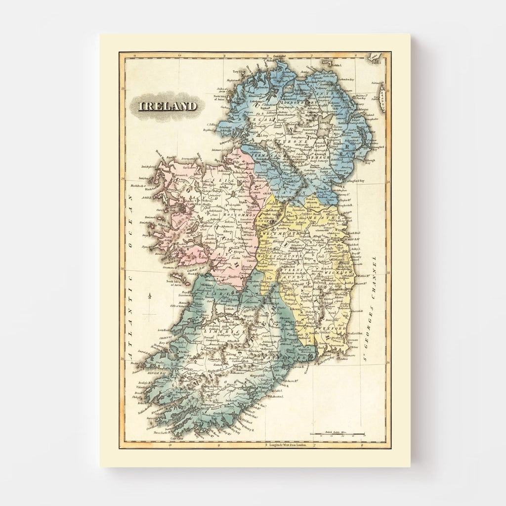 Vintage Map of Ireland 1823