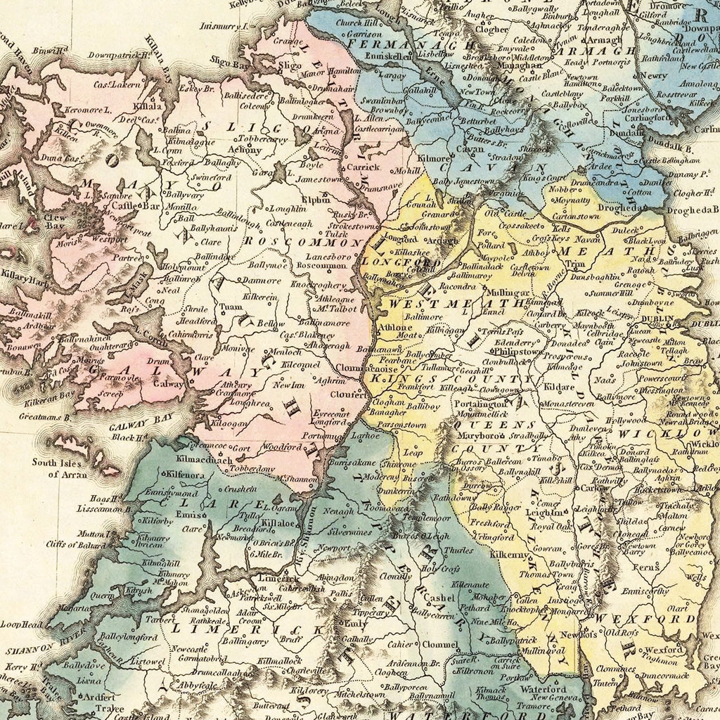 Vintage Map of Ireland 1823