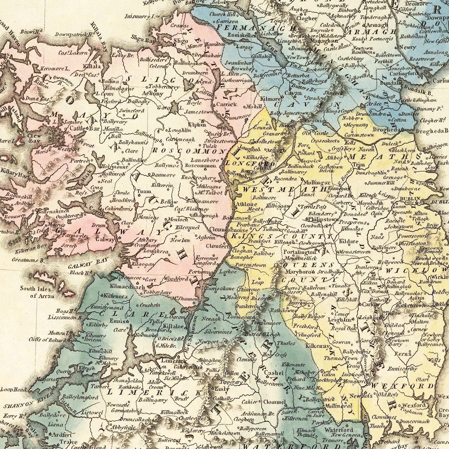 Vintage Map of Ireland 1823