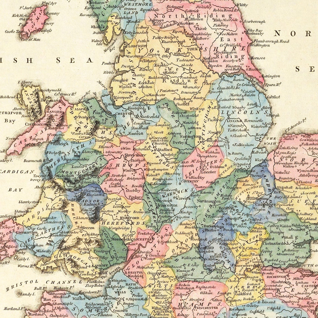 Vintage Map of England 1823