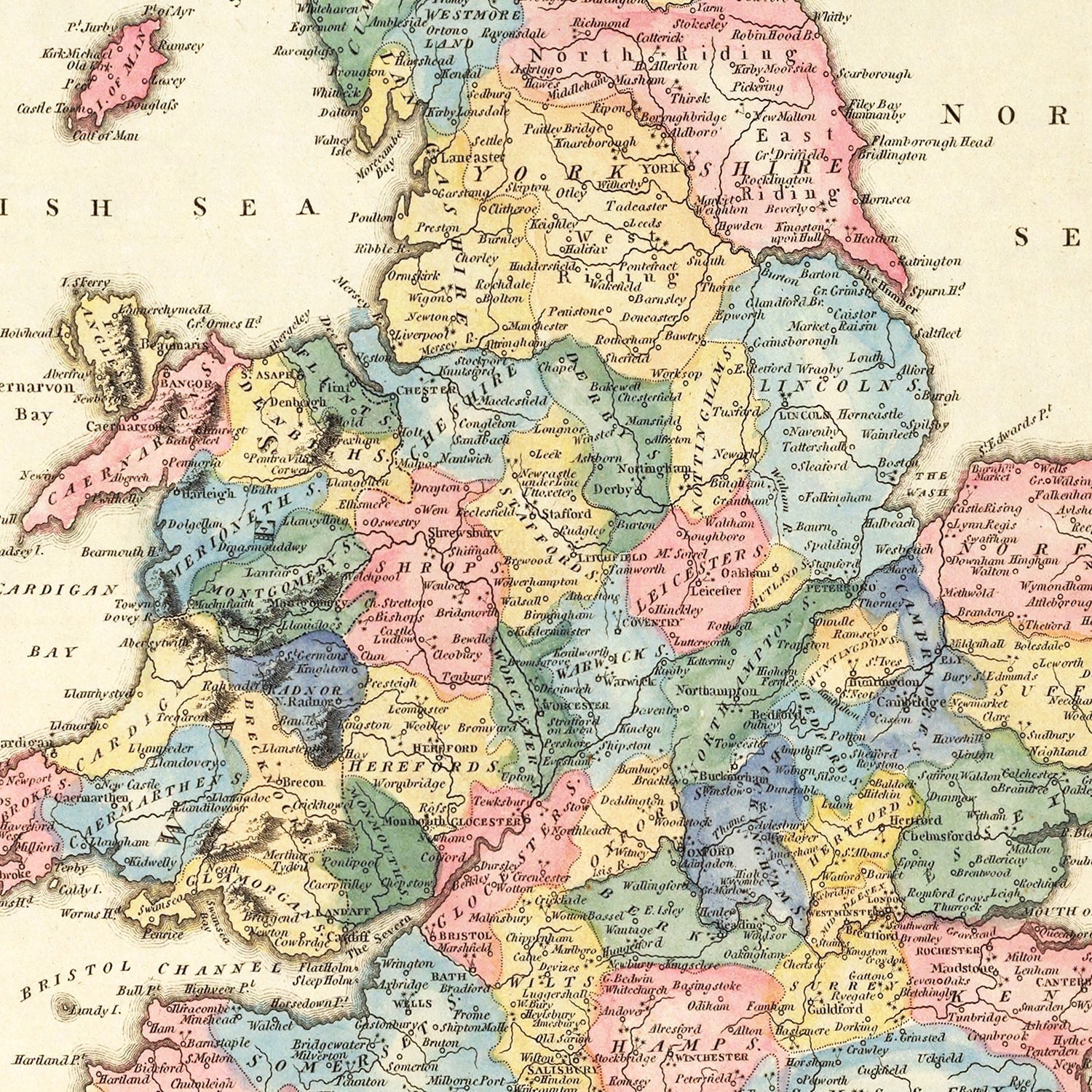 Vintage Map of England 1823