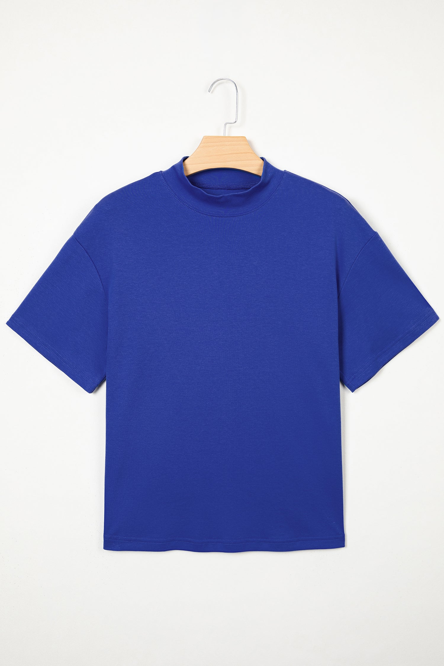Oversized Solid Color High Neck Tee