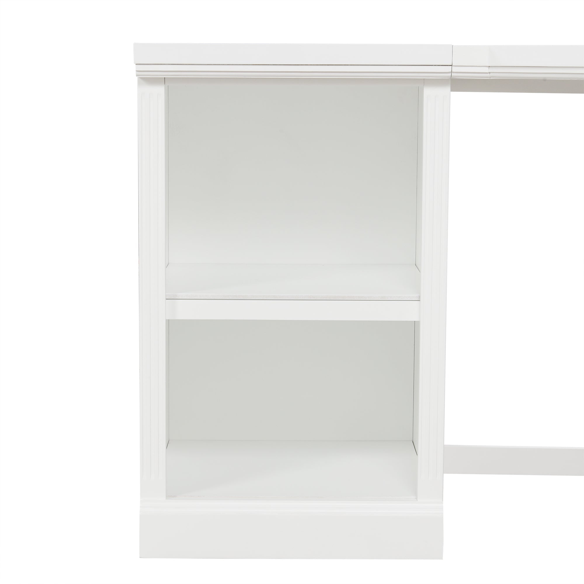 57.68' Modern L Shaped Executive Desk with 2 Storage Cabinets and 3 Drawers,Corner Writing Desk,Office Desk Furniture,Computer Desks with Depth Workstation for Home Office,Living room,White