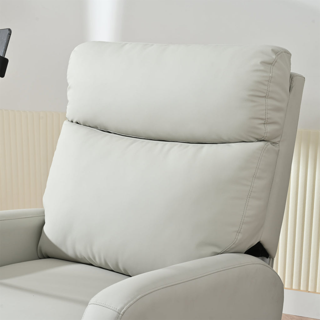 Rocking Recliner Chair, 360° Swivel Nursery Rocking Chair, Glider Chair, Modern Small Rocking Swivel Recliner Chair, Home Theater Seat, Phone Holder (Light Gray+360° Swivel)
