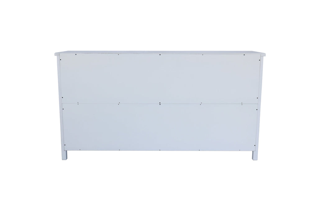 60'White Accent Cabinet with 4 Doors, Rustic Wood Sideboard Pantry Cabinet - Versatile Buffet Cabinet with Storage for Home Decor and Organization chic cabinet