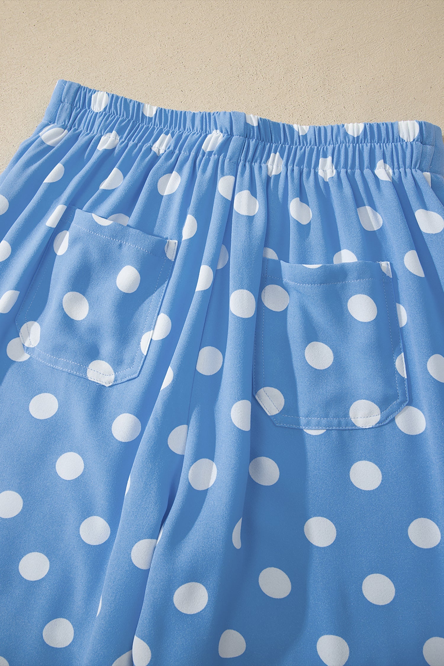 Polka Dot Patch Pocket Straight Leg Pants