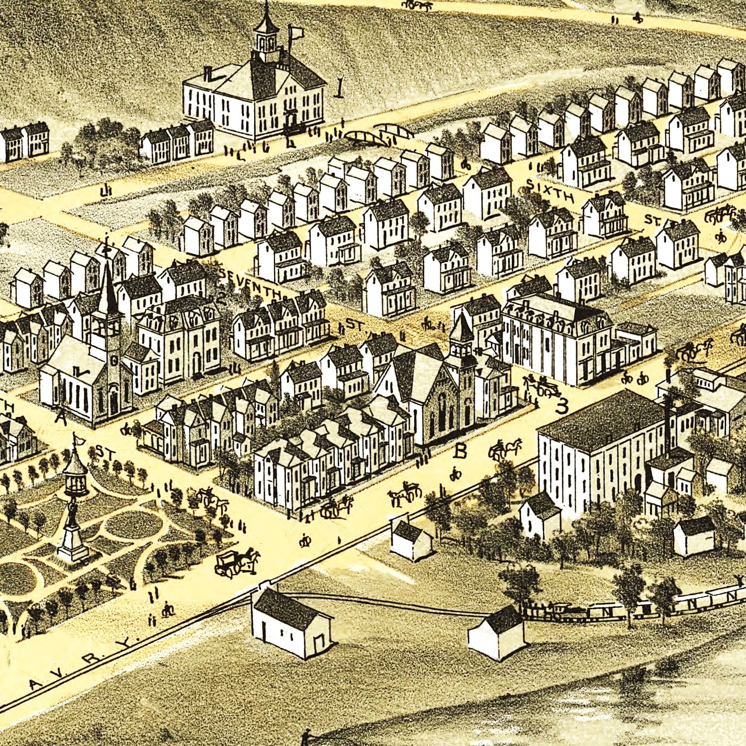 Vintage Map of Ford City, Pennsylvania 1896
