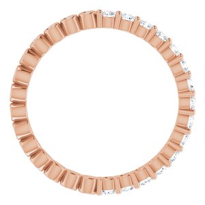 14K Rose 1/2 CTW Natural Diamond Reversible Eternity Band Size 6.5