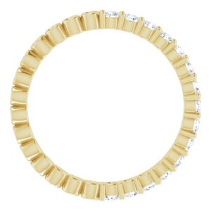 14K Yellow 1/2 CTW Natural Diamond Reversible Eternity Band Size 6.5