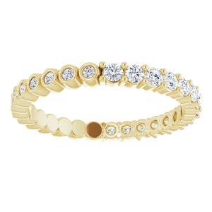14K Yellow 1/2 CTW Natural Diamond Reversible Eternity Band Size 6.5