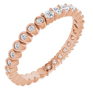 14K Rose 1/2 CTW Natural Diamond Reversible Eternity Band Size 6.5