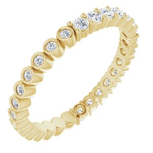 14K Yellow 1/2 CTW Natural Diamond Reversible Eternity Band Size 6.5