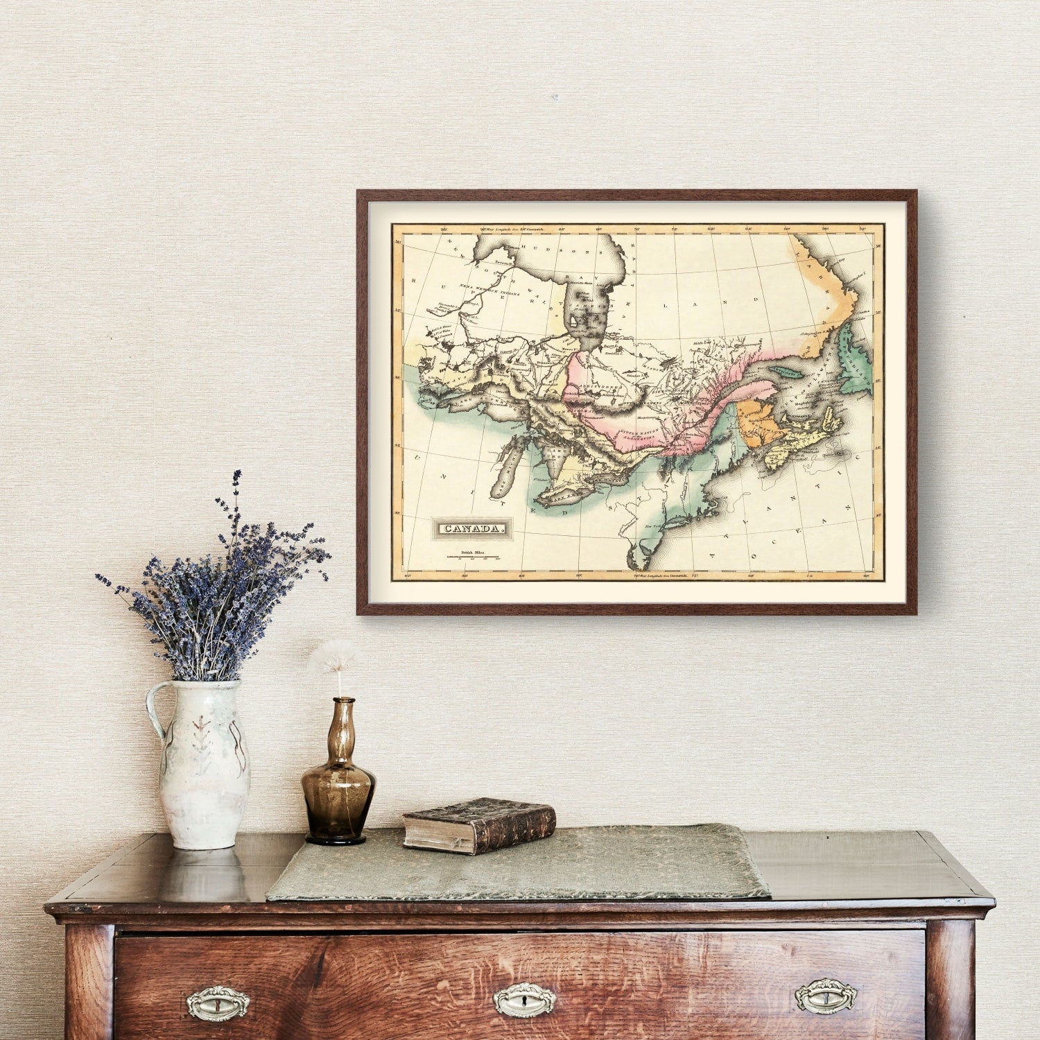 Vintage Map of Canada 1823