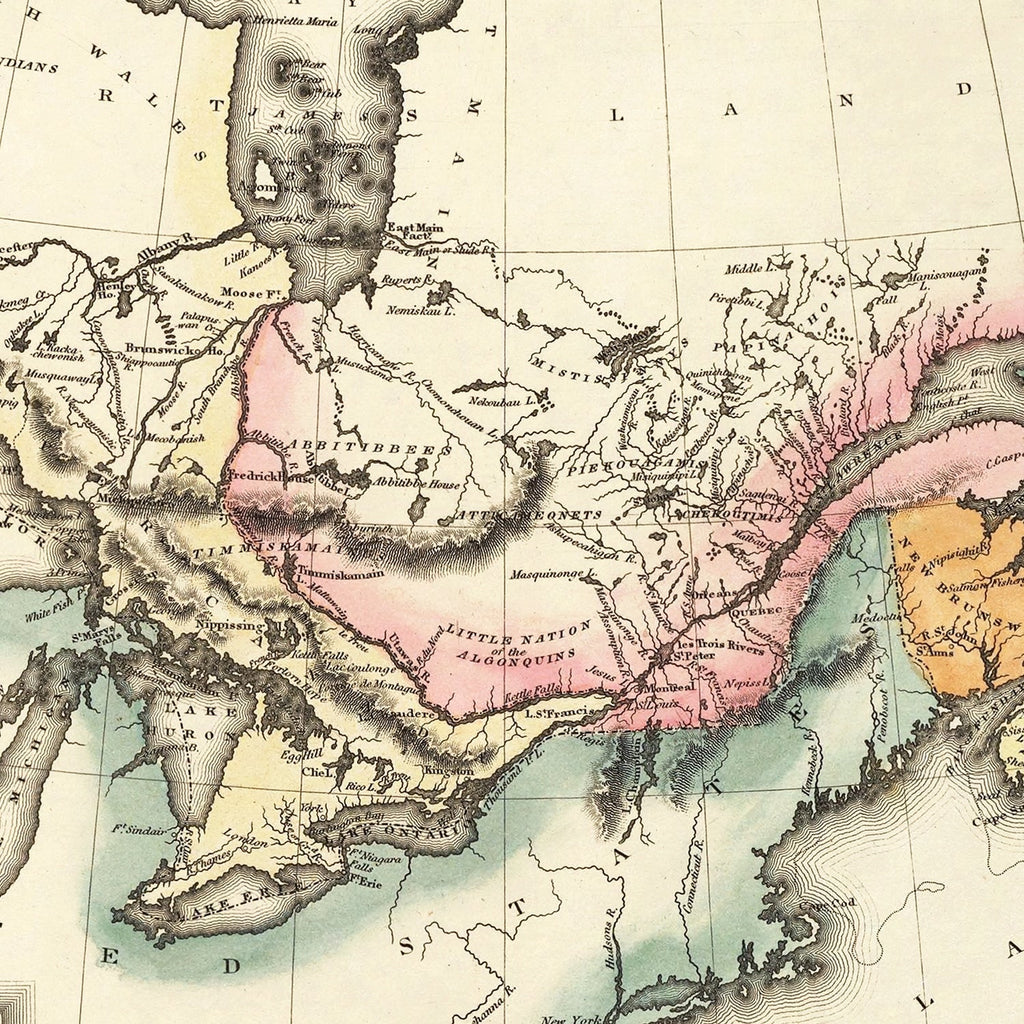 Vintage Map of Canada 1823