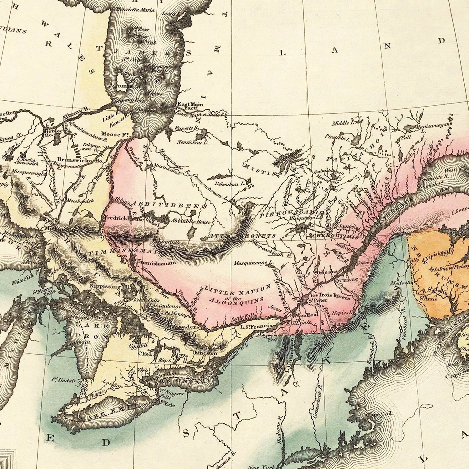 Vintage Map of Canada 1823