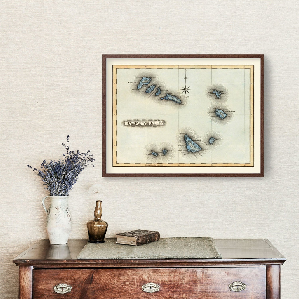 Vintage Map of Cape Verde 1823