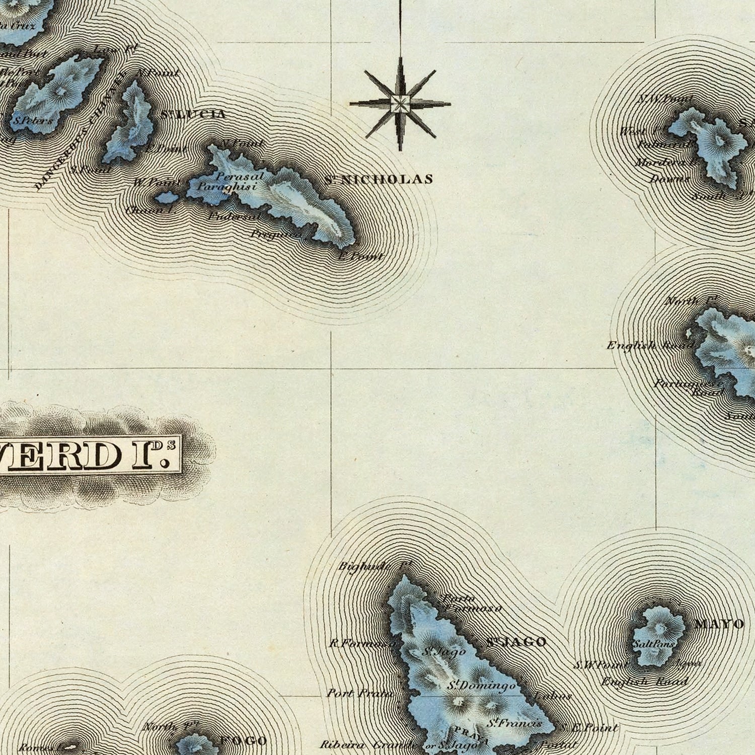 Vintage Map of Cape Verde 1823