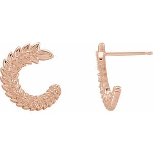 14K Rose Gold Left Accented Front-Back Hoop Earring Mounting