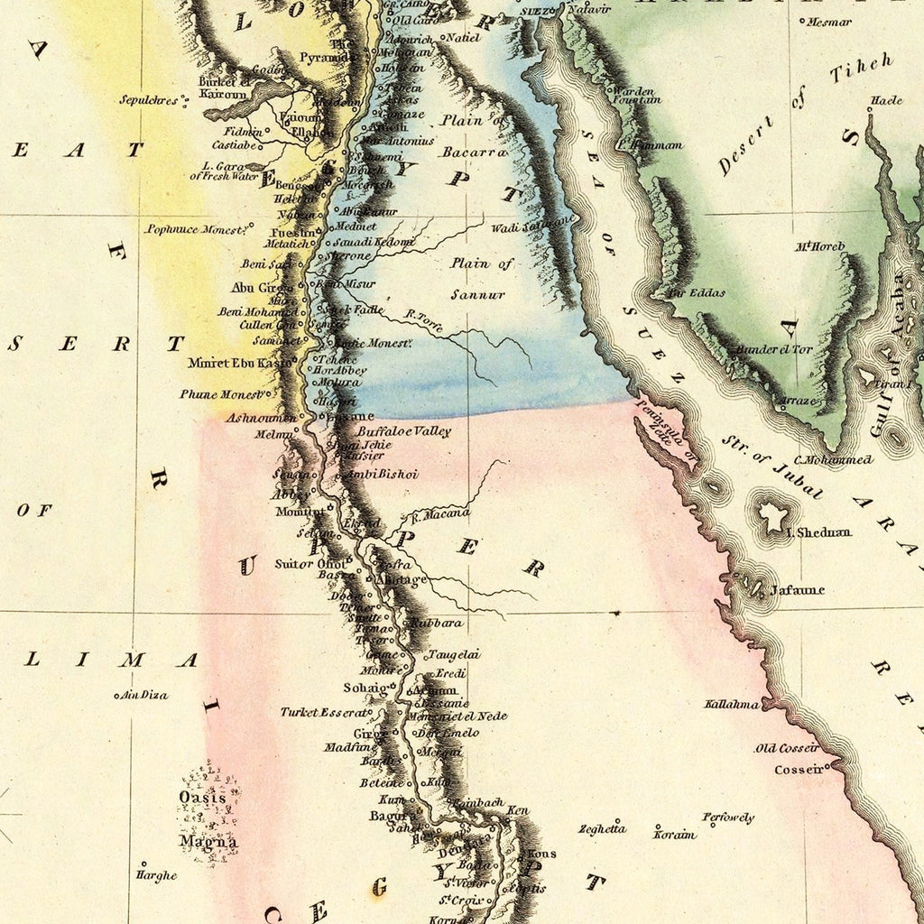 Vintage Map of Egypt 1823