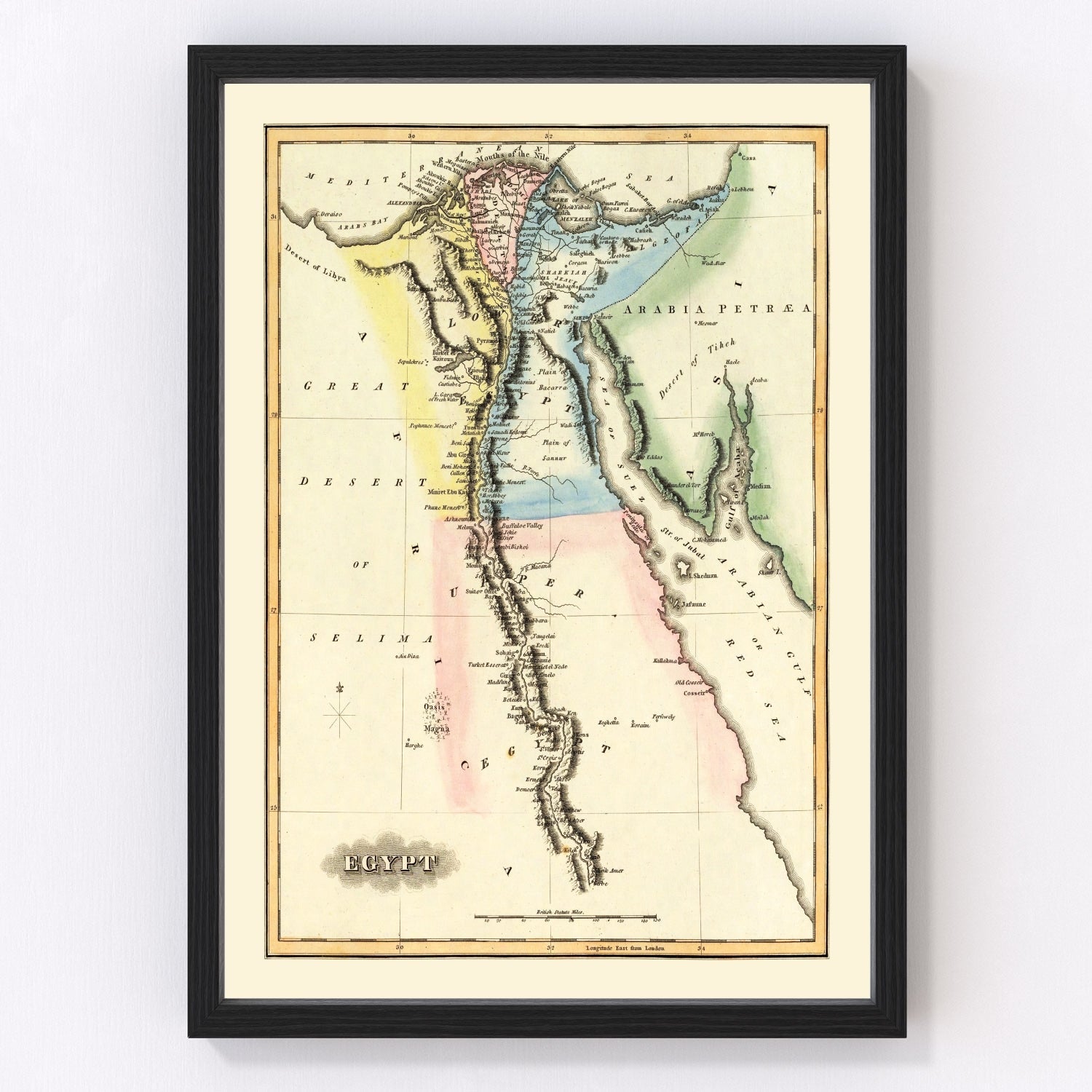 Vintage Map of Egypt 1823