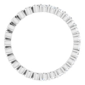 14K White 1/2 CTW Natural Diamond Reversible Eternity Band Size 5