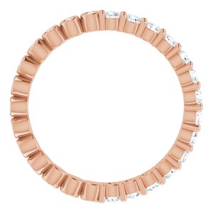 14K Rose 1/2 CTW Natural Diamond Reversible Eternity Band Size 5