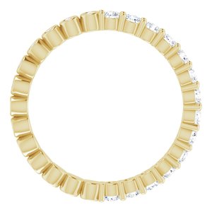 14K Yellow 1/2 CTW Natural Diamond Reversible Eternity Band Size 5