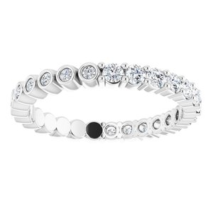 14K White 1/2 CTW Natural Diamond Reversible Eternity Band Size 5