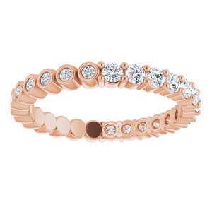14K Rose 1/2 CTW Natural Diamond Reversible Eternity Band Size 5