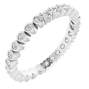 Platinum 1/2 CTW Natural Diamond Reversible Eternity Band Size 5