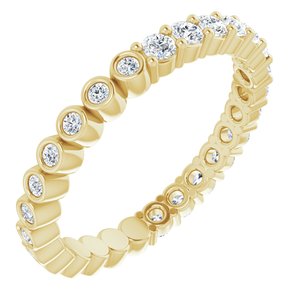 14K Yellow 1/2 CTW Natural Diamond Reversible Eternity Band Size 5