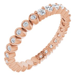 14K Rose 1/2 CTW Natural Diamond Reversible Eternity Band Size 5.5