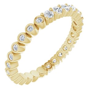 14K Yellow 1/2 CTW Natural Diamond Reversible Eternity Band Size 5.5