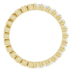 14K Yellow 1/2 CTW Natural Diamond Reversible Eternity Band Size 5.5
