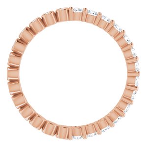 14K Rose 1/2 CTW Natural Diamond Reversible Eternity Band Size 5.5