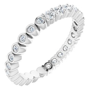 Platinum 1/2 CTW Natural Diamond Reversible Eternity Band Size 4.5