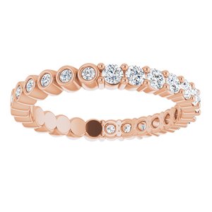 14K Rose 1/2 CTW Natural Diamond Reversible Eternity Band Size 4.5