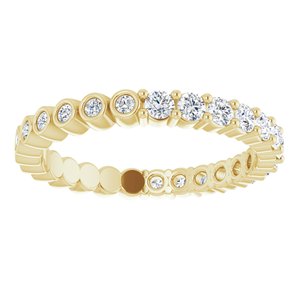 14K Yellow 1/2 CTW Natural Diamond Reversible Eternity Band Size 4.5