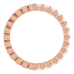 14K Rose 1/2 CTW Natural Diamond Reversible Eternity Band Size 4.5
