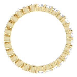 14K Yellow 1/2 CTW Natural Diamond Reversible Eternity Band Size 4.5