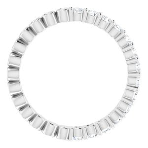 14K White 1/2 CTW Natural Diamond Reversible Eternity Band Size 4.5